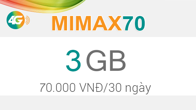 Đăng ký gói MIMAX70 giá chỉ 70.000đ/tháng để sử dụng 4G data siêu tốc Viettel